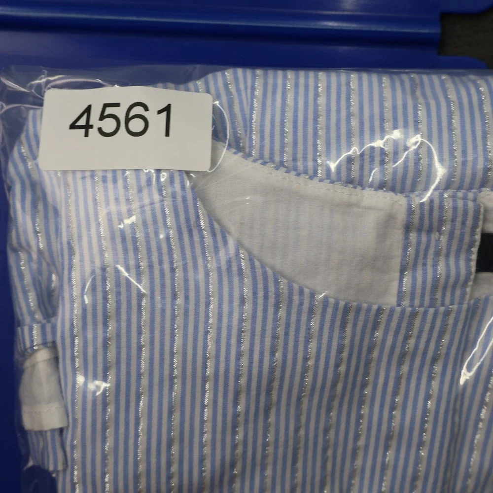 Tommy Hilfiger Striped Dress Kids 8 Blue Seersucker Metallic Sleeveless